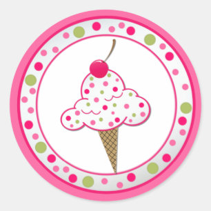 Girlie Ice Creme Cone Geburtstagsparty Sticker