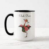 Girlie Personalisiert Pink Bohemisch Flamingo & Na Tasse (Links)