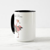 Girlie Personalisiert Pink Bohemisch Flamingo & Na Tasse (Vorderseite Links)