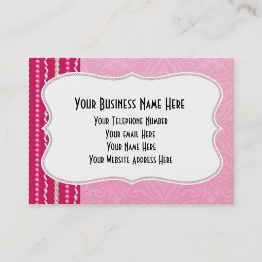 Girlie Pink Gemis Beads Hübsch Fashion Business Ca Visitenkarte (Vorderseite)