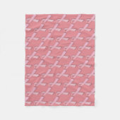 Girlie Pink Ribbbons gepolstertes Muster Fleecedecke (Vorderseite)