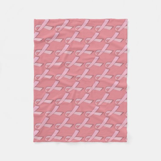 Girlie Pink Ribbbons gepolstertes Muster Fleecedecke (Vorderseite)