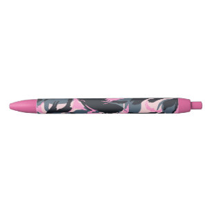 Girlie schwarzes und heißes Rosa-Camouflage Kugelschreiber