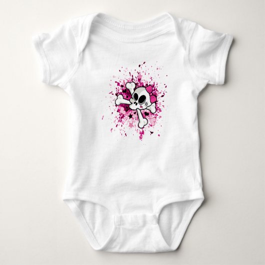 Girlie Skull Baby Strampler (Vorderseite)