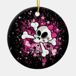 Girlie Skull Keramikornament