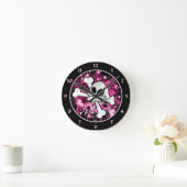 Girlie Skull Runde Wanduhr (Zuhause)