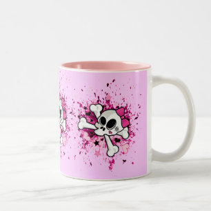 Girlie Skull Zweifarbige Tasse