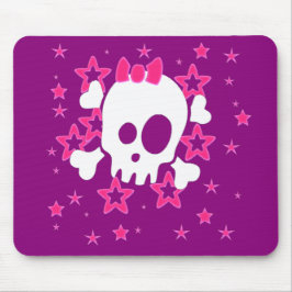 Girlie White Skull Cartoon Traubenmousepad Mousepad