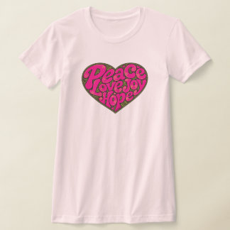 GirlieWear Peace Love Joy Hope Heart T-Shirt