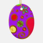 Girlish bemalt Lila rot Keramik Ornament (Hinten)