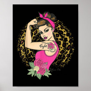 Girlpower Pink Ribbon Kampf gegen Brustkrebs Oktob Poster