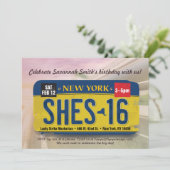 Girl's 16. Geburtstag New Yorker Einladung (Stehend Vorderseite)