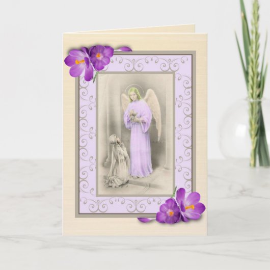 Girls 1. Communion Eucharist Card Verse innen Karte (Vorderseite)