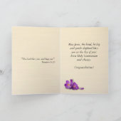 Girls 1. Communion Eucharist Card Verse innen Karte (Innenseite)