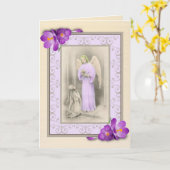 Girls 1. Communion Eucharist Card Verse innen Karte (Gelbe Blume)