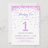 Girls 1. Geburtstag Erster Geburtstag Einladung (Vorderseite)