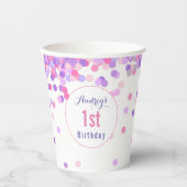 Girls 1. Geburtstag Erster Geburtstag Pappbecher (Vorderseite)