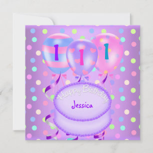 Girls 1. Geburtstag Party Balloons Cake Streamer Einladung