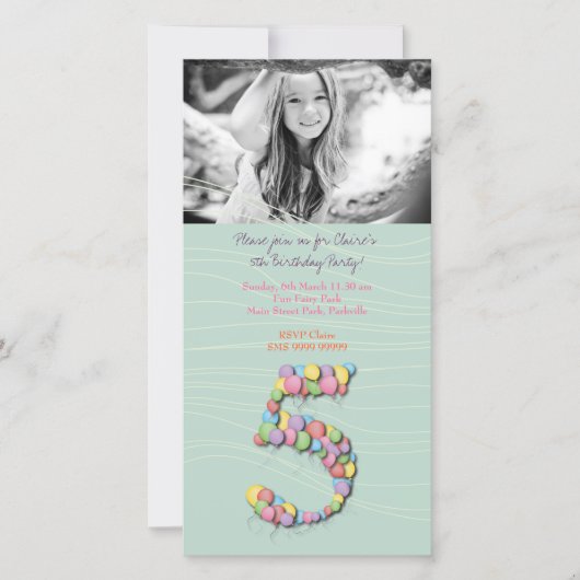 Girls 5TH Geburtstagsparty Balloons (Vorderseite)