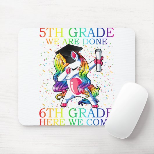 Girls 5th Grade Abschluss Magical Unicorn Geschenk Mousepad (Mit Mouse)