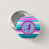 Girls Abbildung Skaten Streifen Button (Vorne & Hinten)