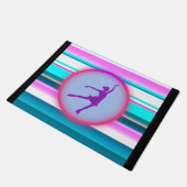 Girls Abbildung Skaten Streifen Fußmatte (Schrägansicht)