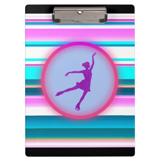 Girls Abbildung Skaten Streifen Klemmbrett (Vorderseite)