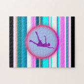 Girls Abbildung Skaten Streifen Puzzle (Horizontal)