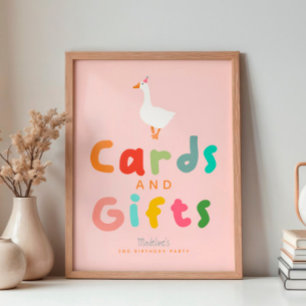 Girls Albern Gänse Geburtstagskarten und Geschenke Poster