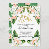 Girls aloha, tropische Babydusche Einladung (Vorne/Hinten)
