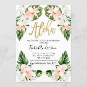 Girls aloha, tropische Babydusche Einladung