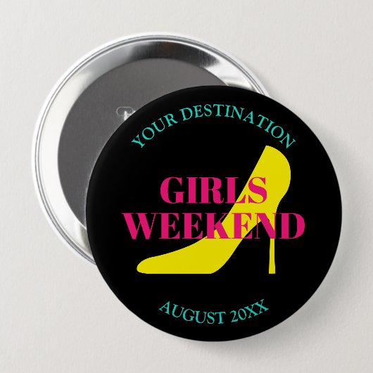Girls am Wochenende Junggeselinnen-Abschied Stilet Button (Vorne & Hinten)