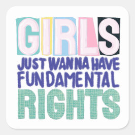 Girls And Fundamental Rights Quadratischer Aufkleber