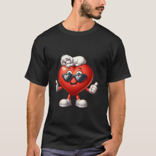 Girls Animal Lovers Maltese Valentine's Day Boys L T-Shirt
