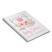 Girls Antler Baby ShowGuest Gift Book Notizblock (Rechte Seite)