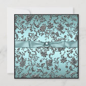 Girls Aquamarin Blue Foto Abschluss Einladung (Rückseite)