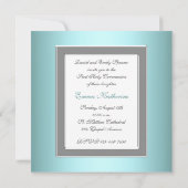 Girls Aquamarin Blue Foto Erste Kommune Einladung (Rückseite)