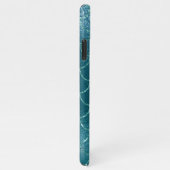 Girls Aquamarin Turquoise Mermaid Scales Monogramm iPhone Hülle (Rechte Seite)
