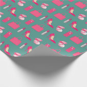 Girls aquamarine Packpapiere Geschenkpapier (Ecke)