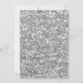 Girls Aquamariner blauer Silberner Glitzer Prinzes Einladung (Rückseite)