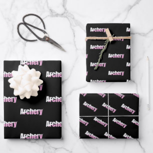 Girls Archery Abstrakt Typografie Geschenkpapier Set