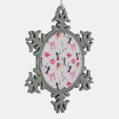 Girls Archery - Girly Hearts and Makeup Schneeflocken Zinn-Ornament (Links)