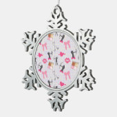 Girls Archery - Girly Hearts and Makeup Schneeflocken Zinn-Ornament (Rechts)