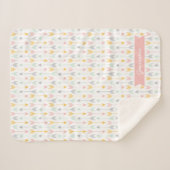 Girls Arrow Blanket | Rosa, Gold, Minze, Grau Sherpadecke (Vorderseite (Horizontal))