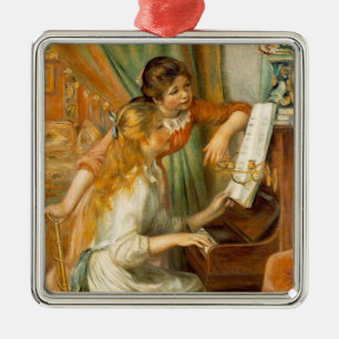 "Girls at the Piano", 1892 Ornament Aus Metall