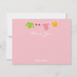 Girls Baby Dusche Vielen Dank Hinweis Mitteilungskarte