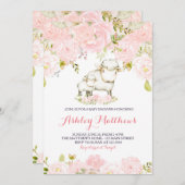 Girls Baby Fox Lampe Dusche Einladungen (Vorne/Hinten)