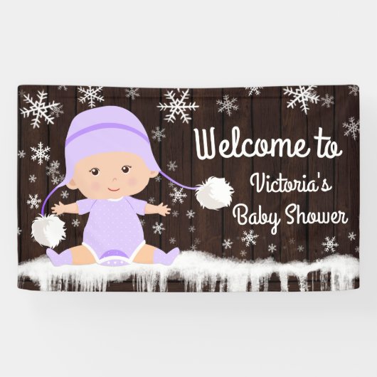Girls Baby's Cold Outdoor Baby Duschbanner Banner (Horizontal)