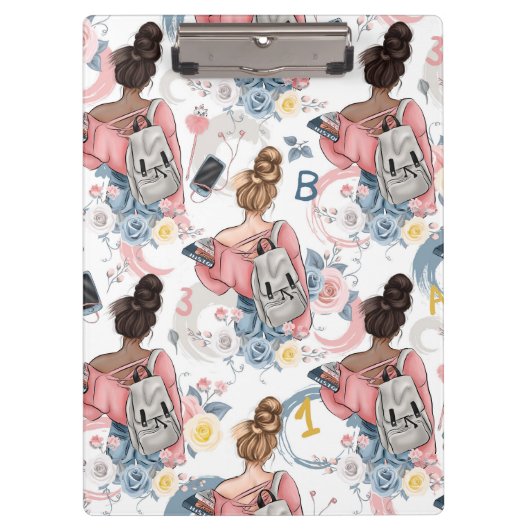 Girls Back-to-School-Zwischenablage Klemmbrett (Vorderseite)