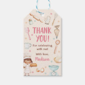 Girls backen erste Geburtstagsparty Geschenkanhänger (Vorderseite)